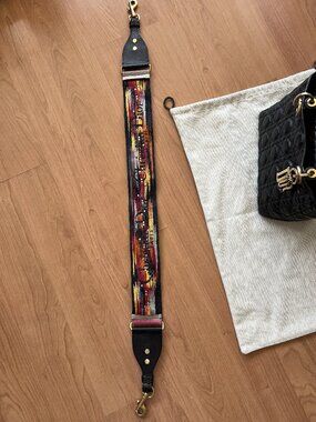 Dior Multicolor Embroidered Shoulder Strap w/ Ring